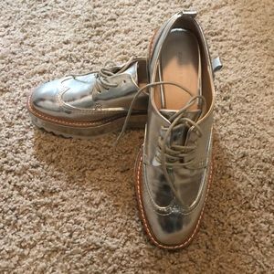 Zara silver platform shoes size 38/8
